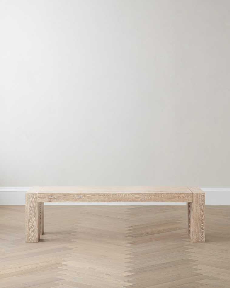 Washed Cream Reclaimed Oak Parsons Dining Bench