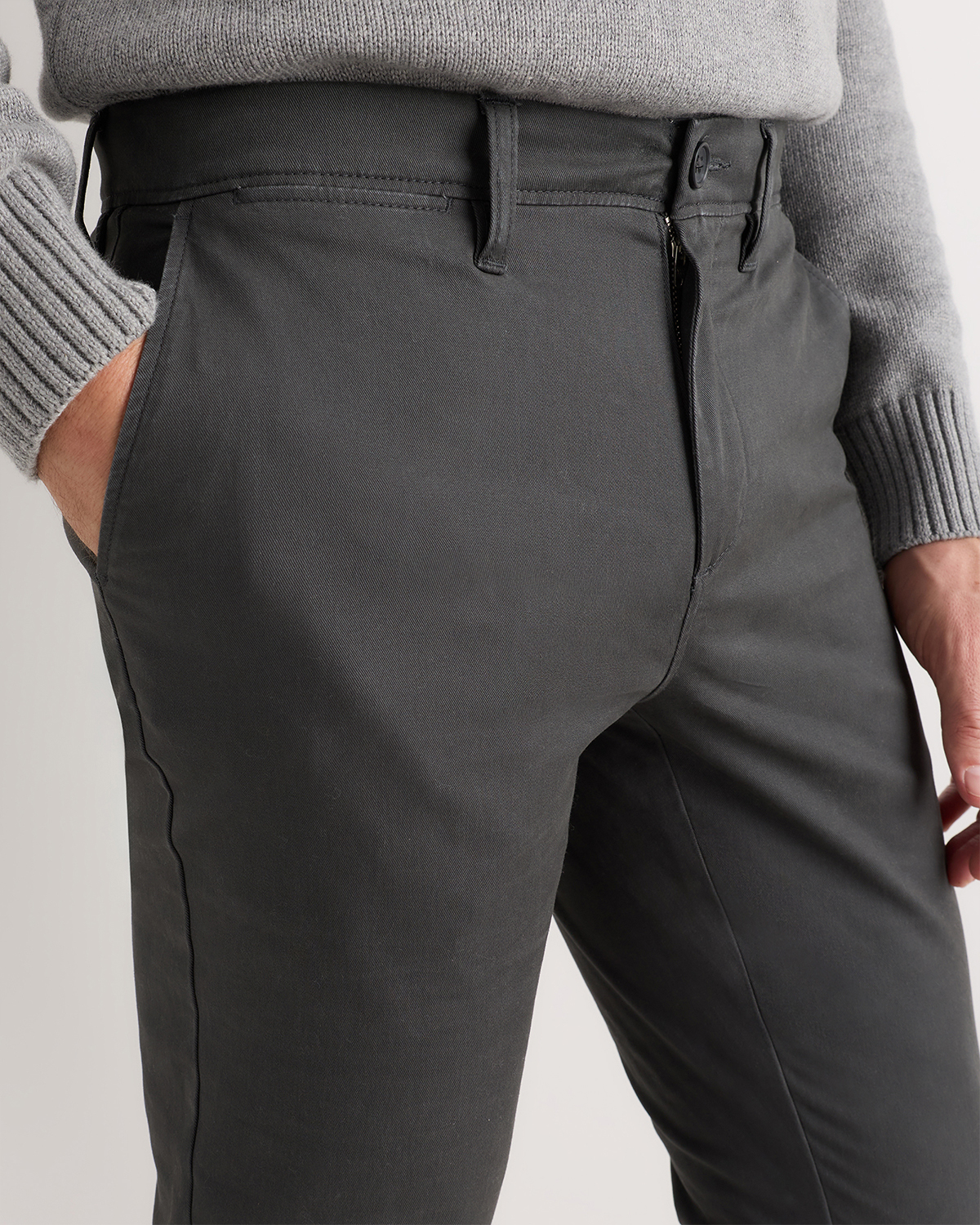 Men's Organic Cotton Stretch Chino Pants - Slim Fit in Deep Navy