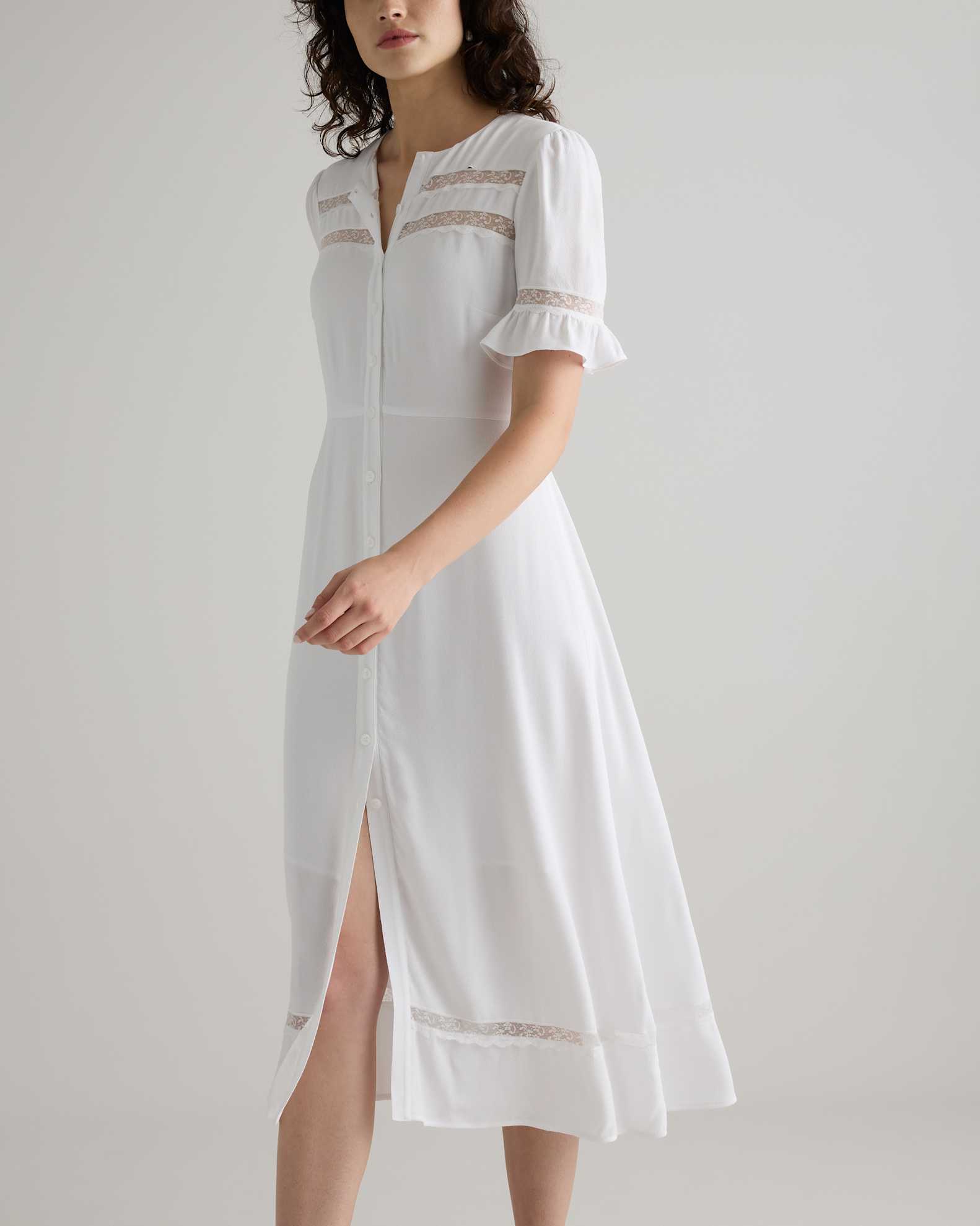 frame lace inset midi dress Aqua Lace Inset Midi Dress - Exclusive - Sky Blue