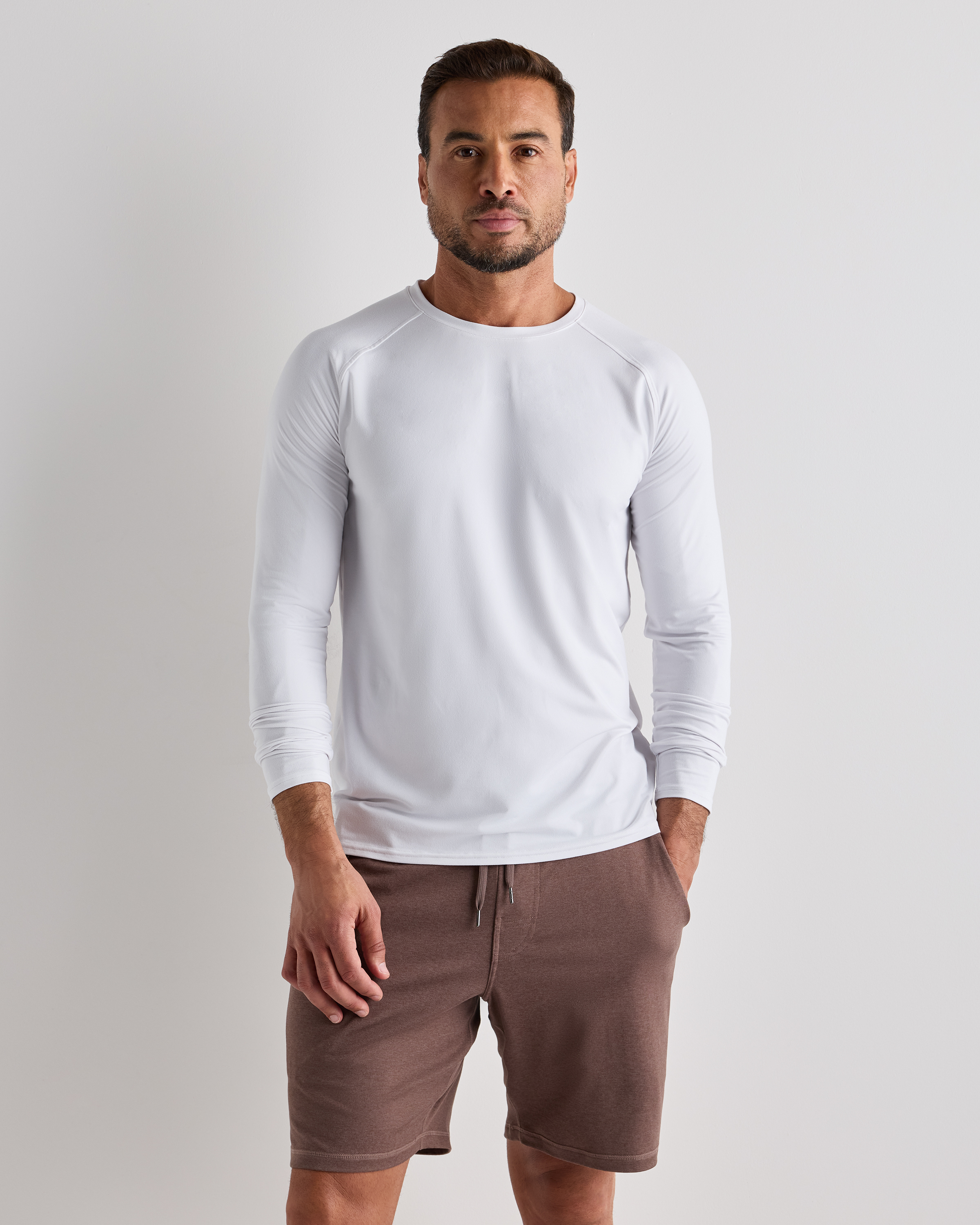 White Flowknit Breeze Performance Long Sleeve Tee