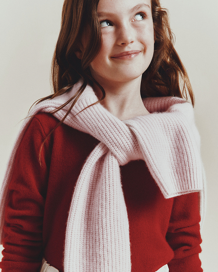 Varsity Red Washable Cashmere Crewneck Sweater