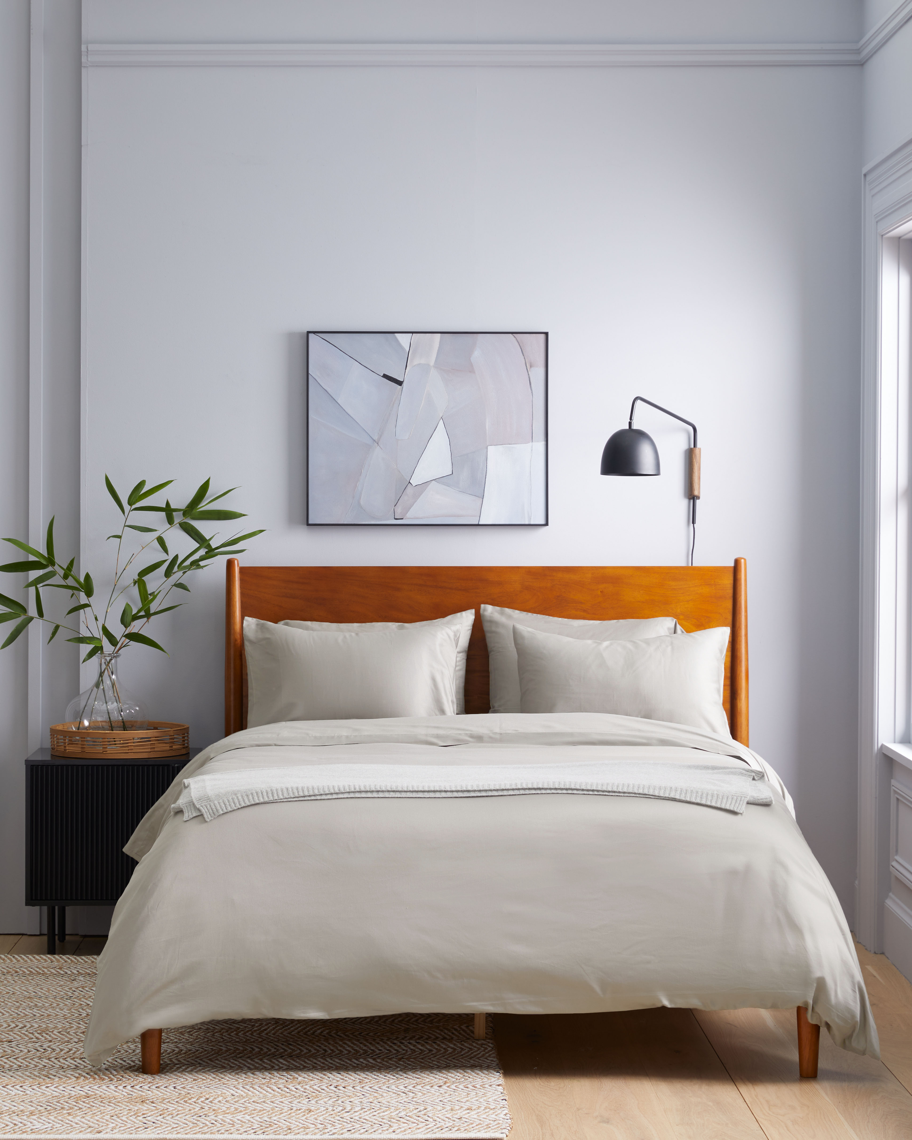 Light Grey Luxury Organic Sateen Duvet Cover Set