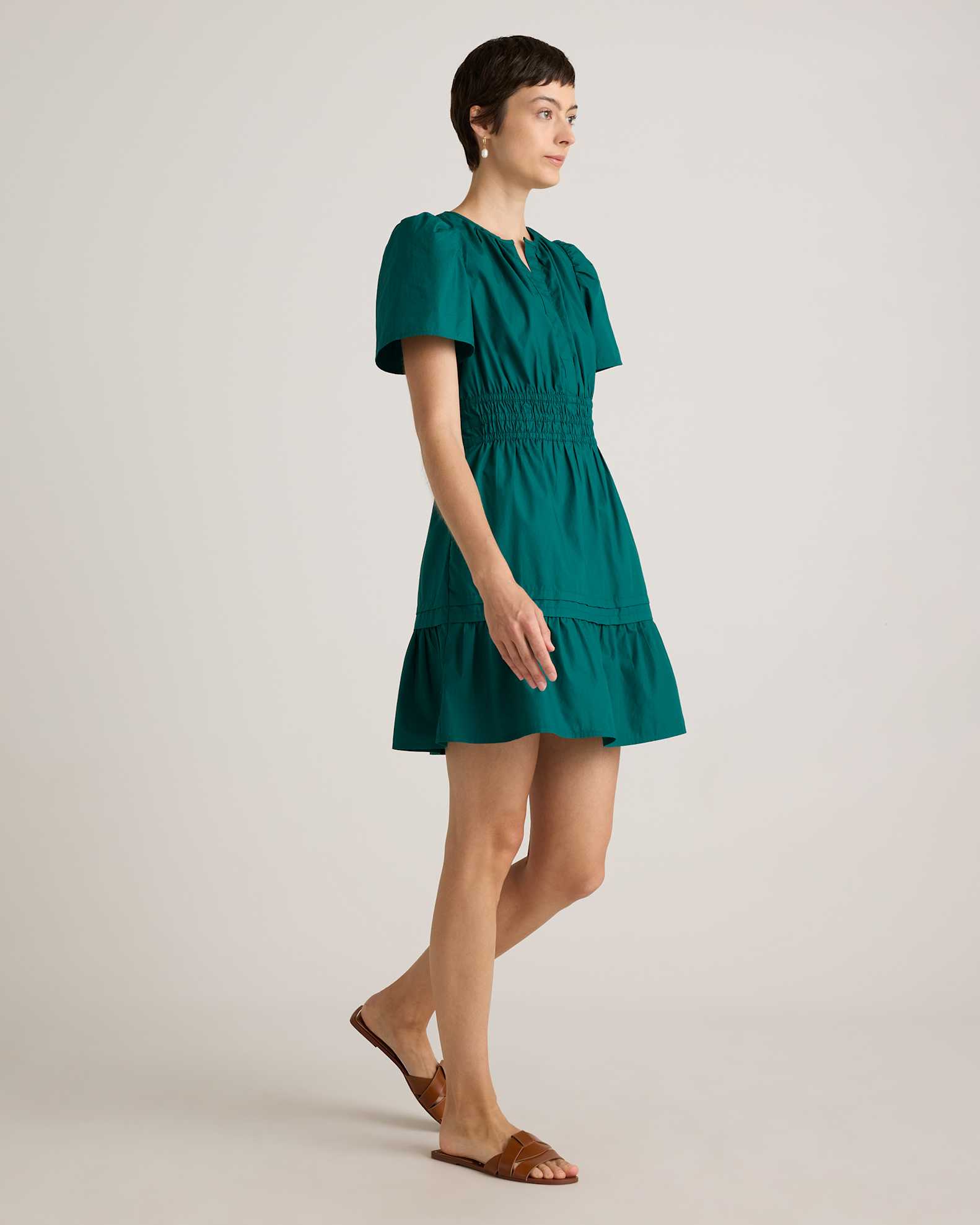 green tiered mini dress BuddyLove | Doris Tiered Mini Dress