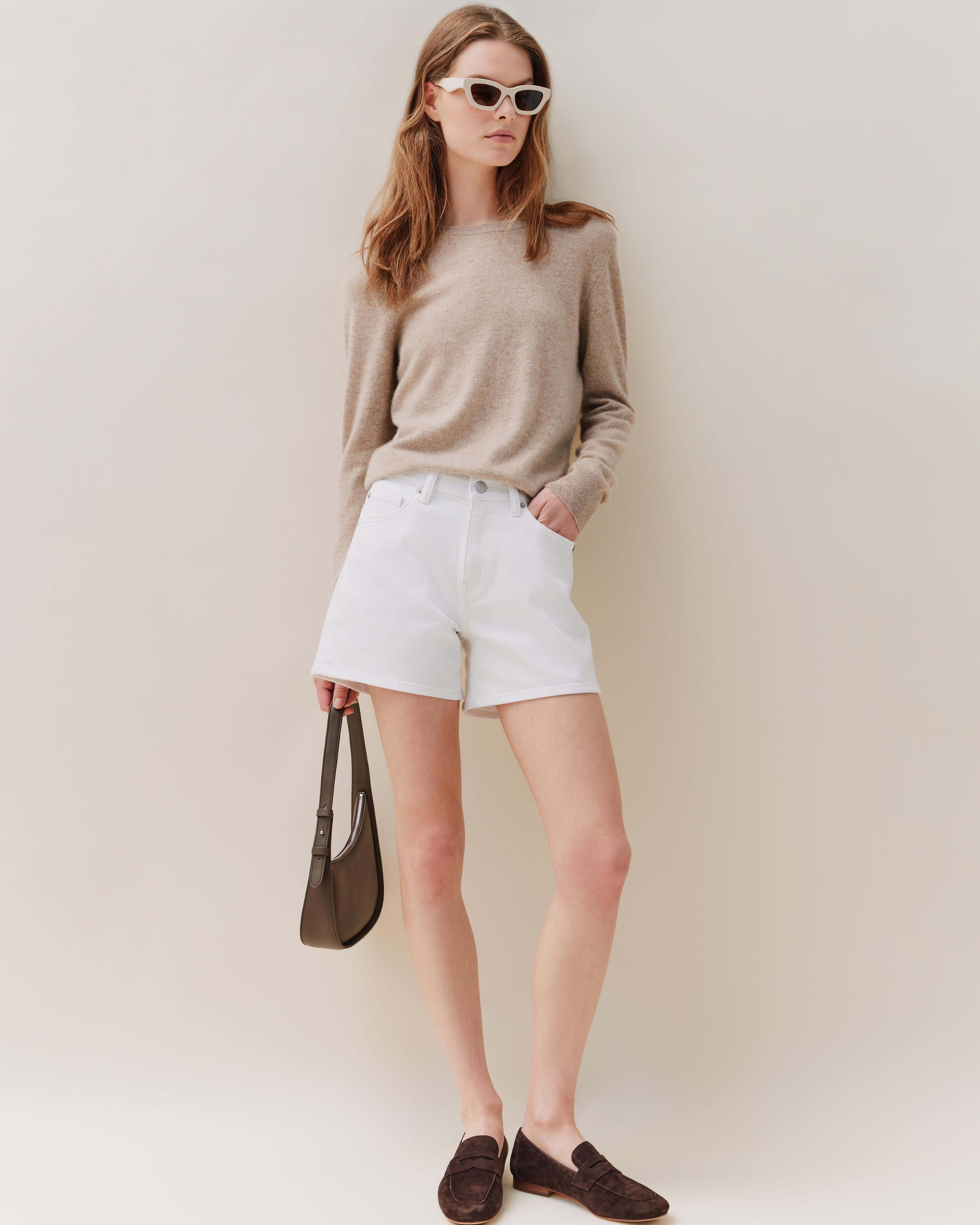 Ghost White Bella Stretch Vintage Shorts
