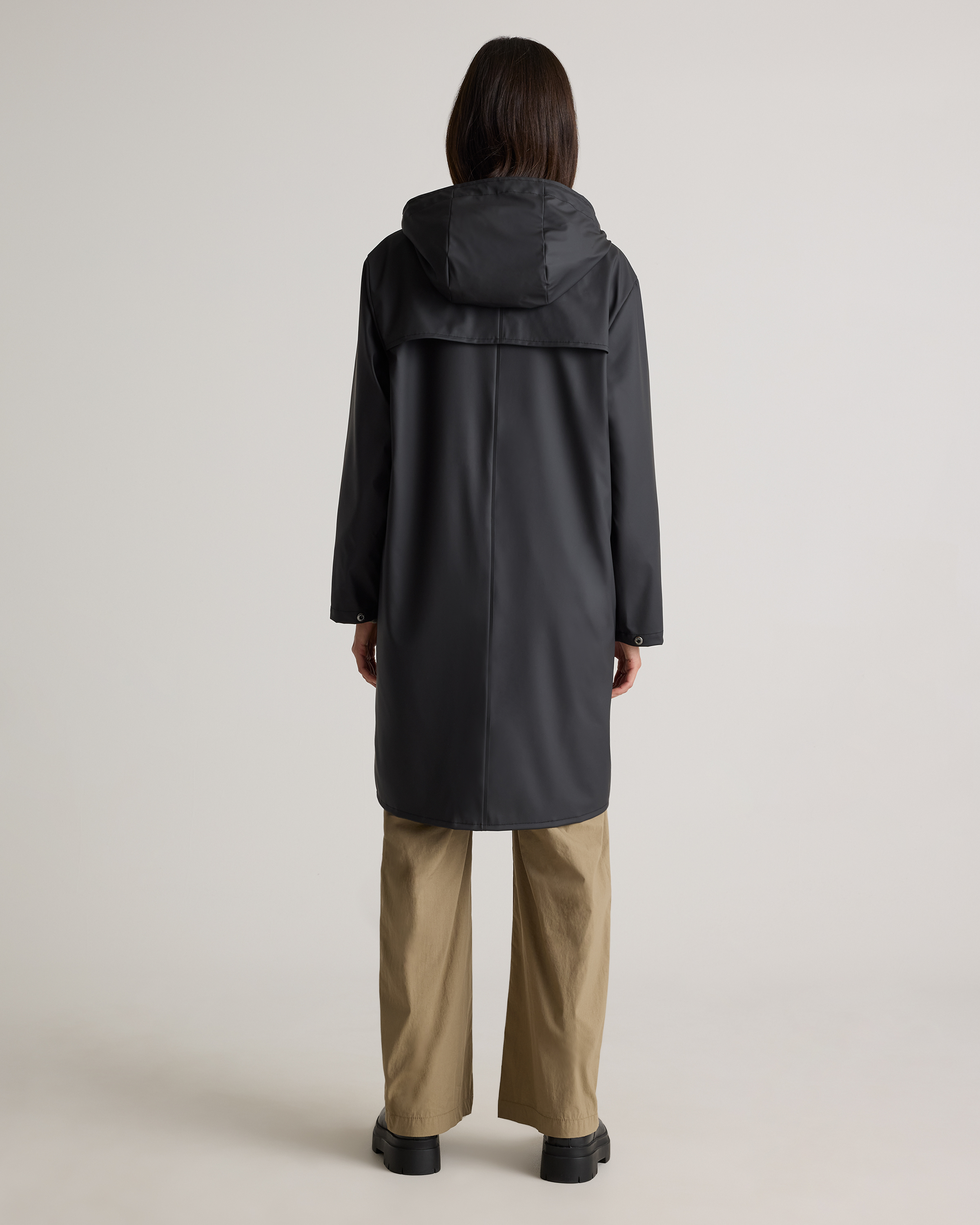 Long Raincoat Rain Coat Black Waterproof Rubberized Long Rain