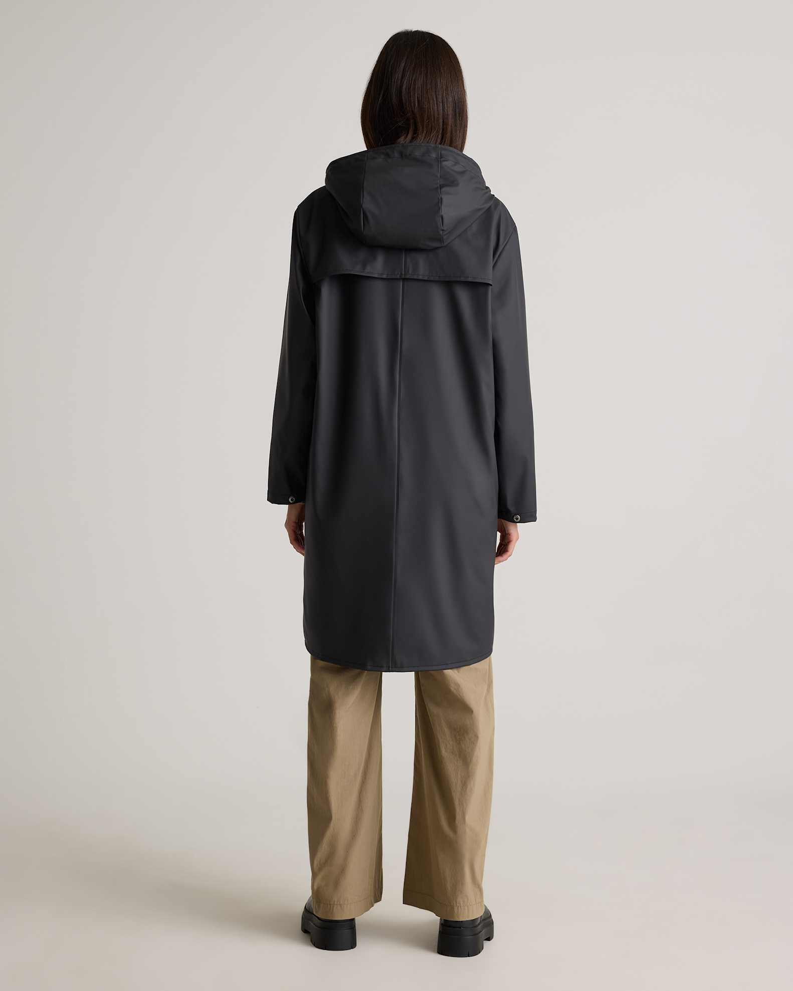 Long Raincoat Rain Coat Black Waterproof Rubberized Long Rain