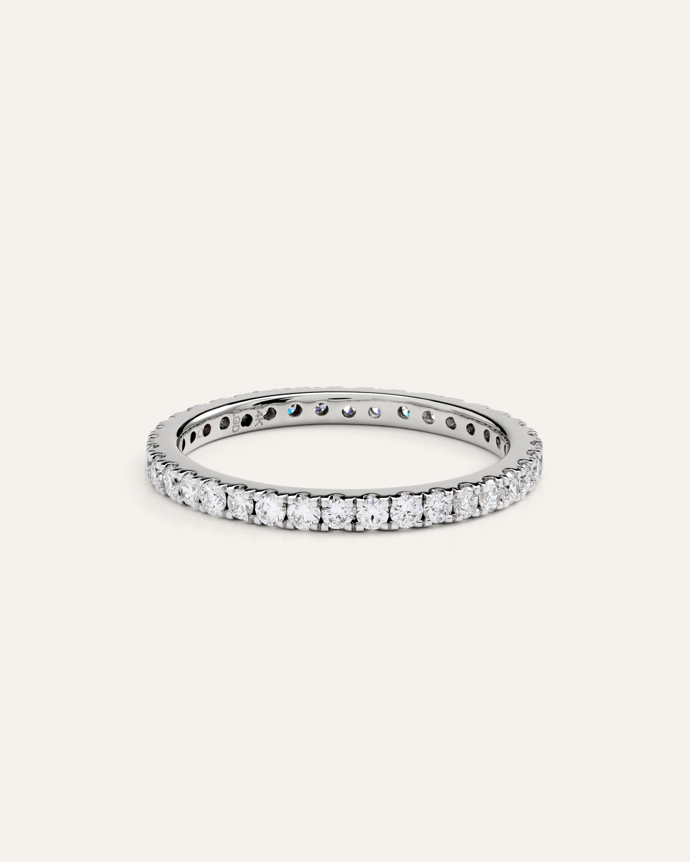 White Gold 14K Gold Lab Grown Diamond Pave Eternity Band - 0.65ctw
