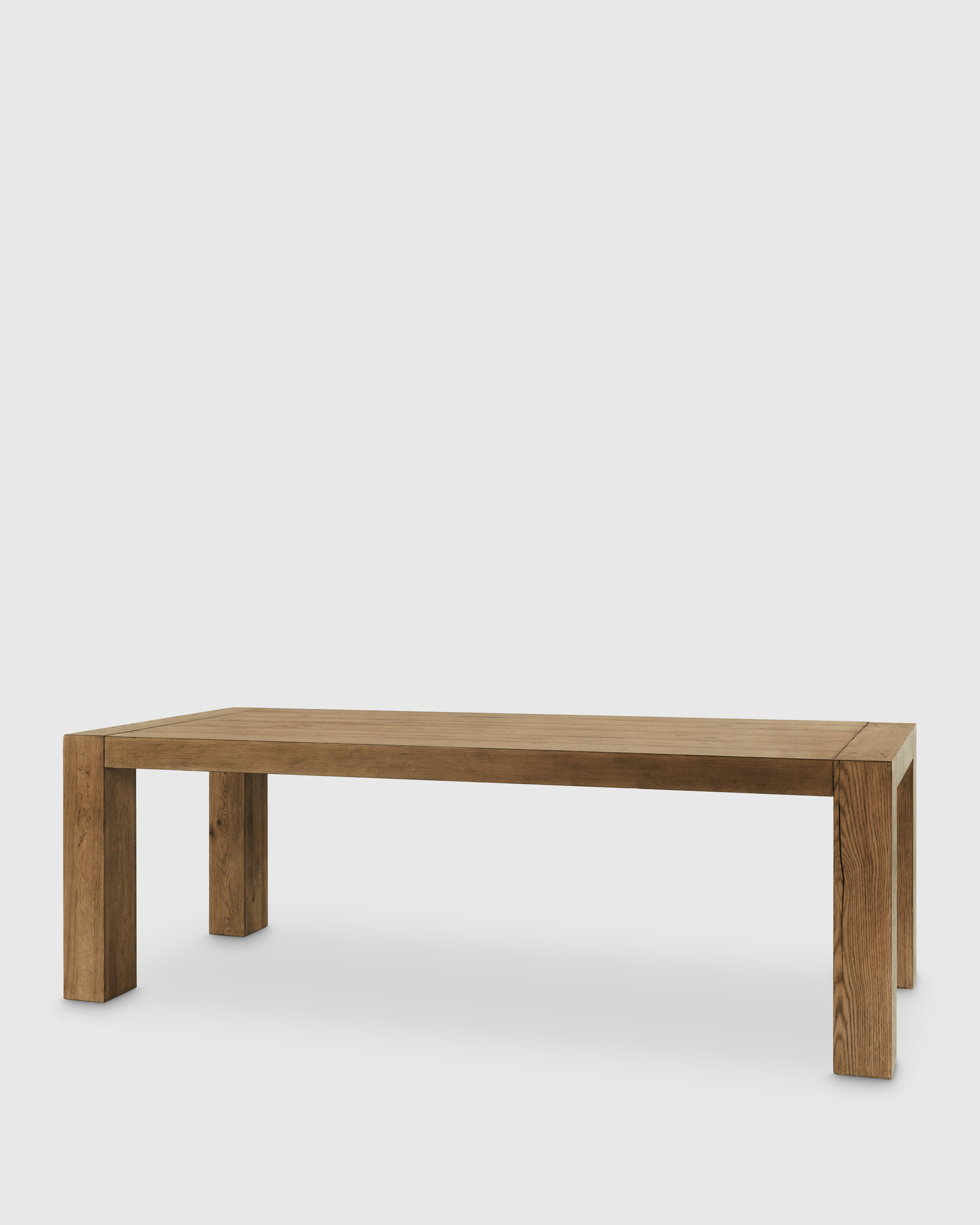 Reclaimed Oak Parsons Dining Table - Cafe Brown