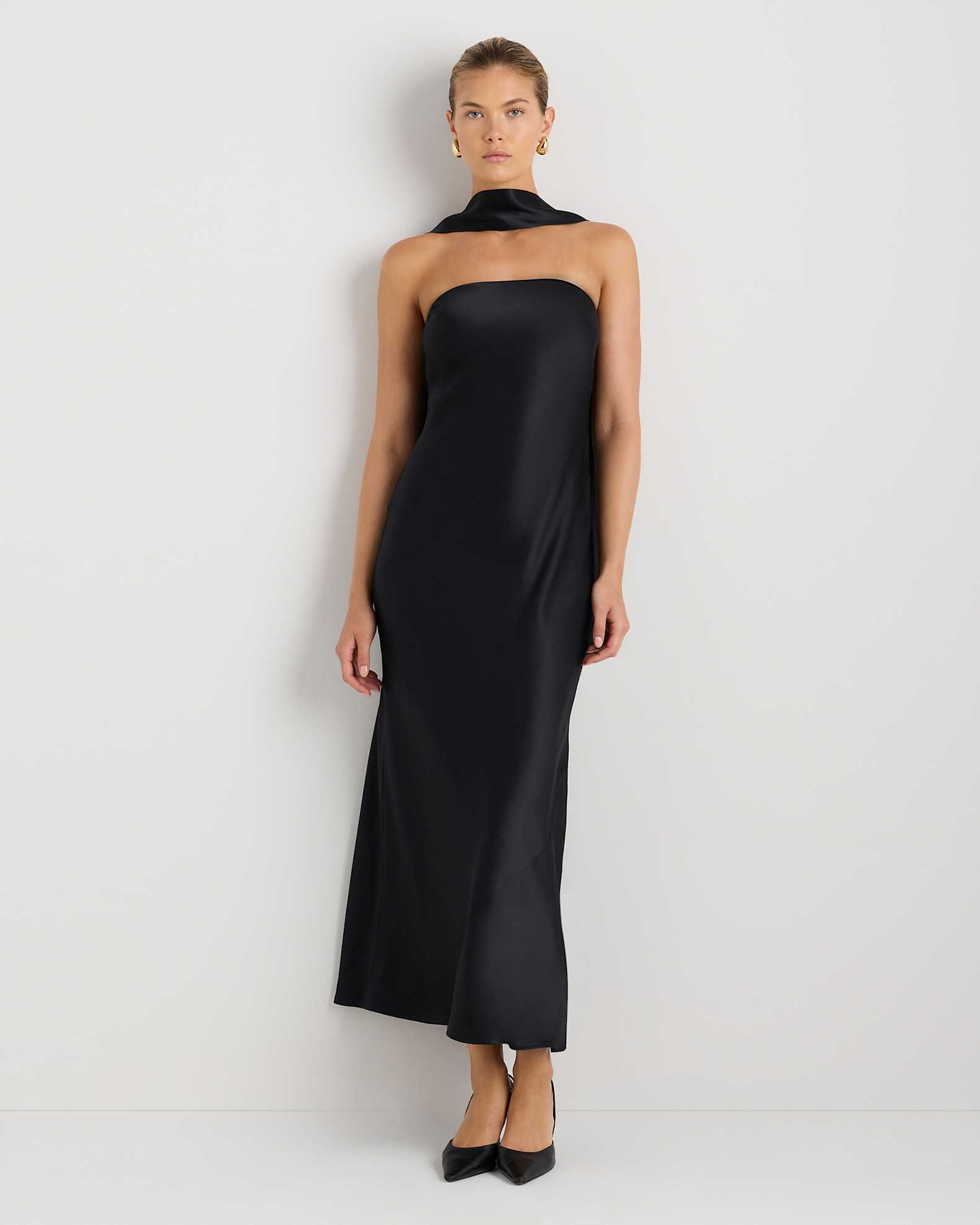 100% Washable Silk Strapless Scarf Maxi Dress 100% Washable Silk Strapless Scarf Maxi Dress