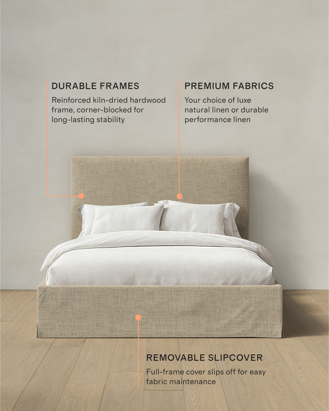 Quince Slipcover Bed - Thumbnail 5