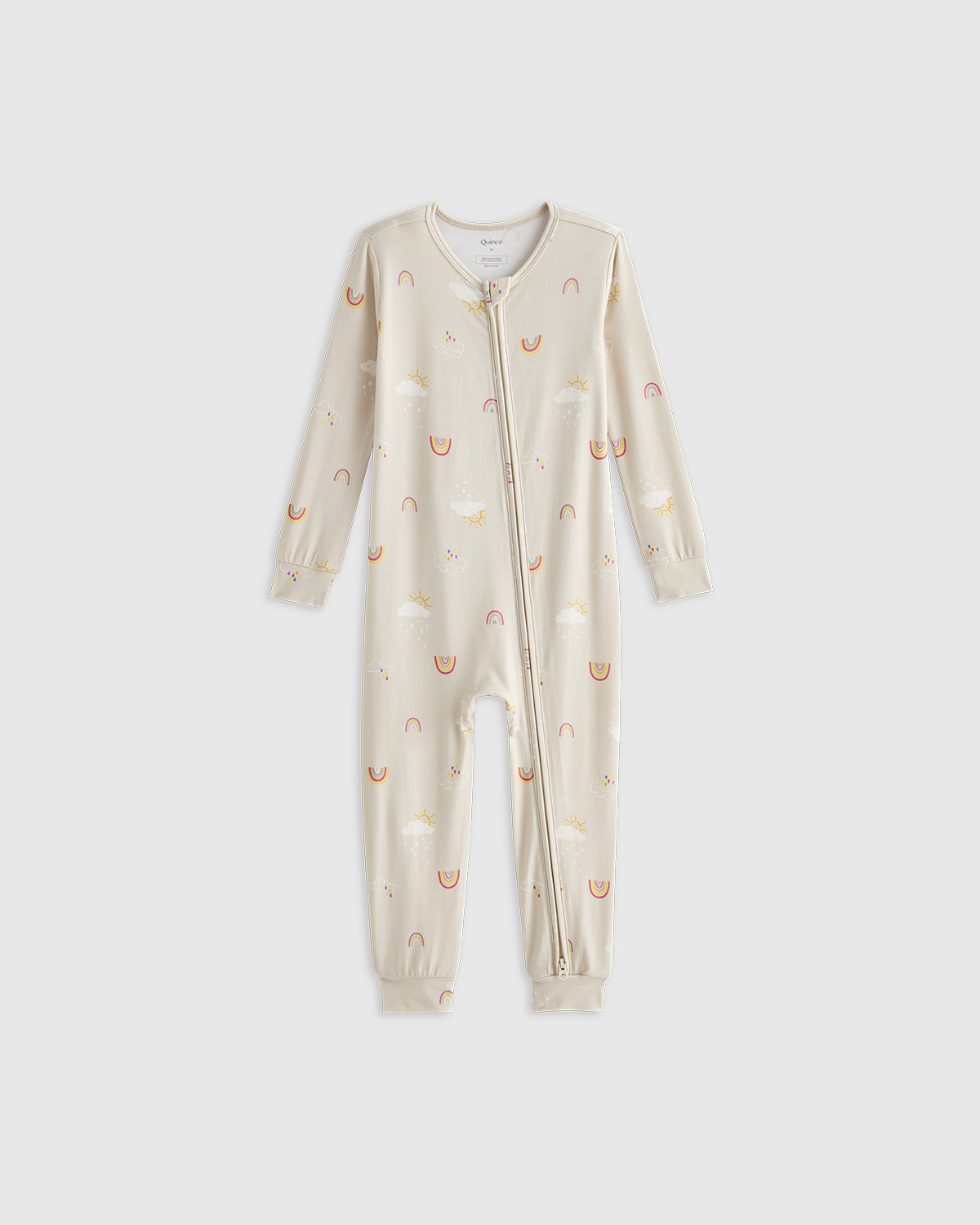 Quince Bamboo One Piece Pajama In Rainbows