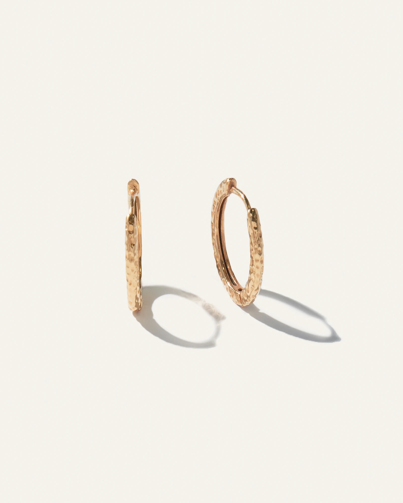 Hammered Nina Small Hoops in Gold Vermeil
