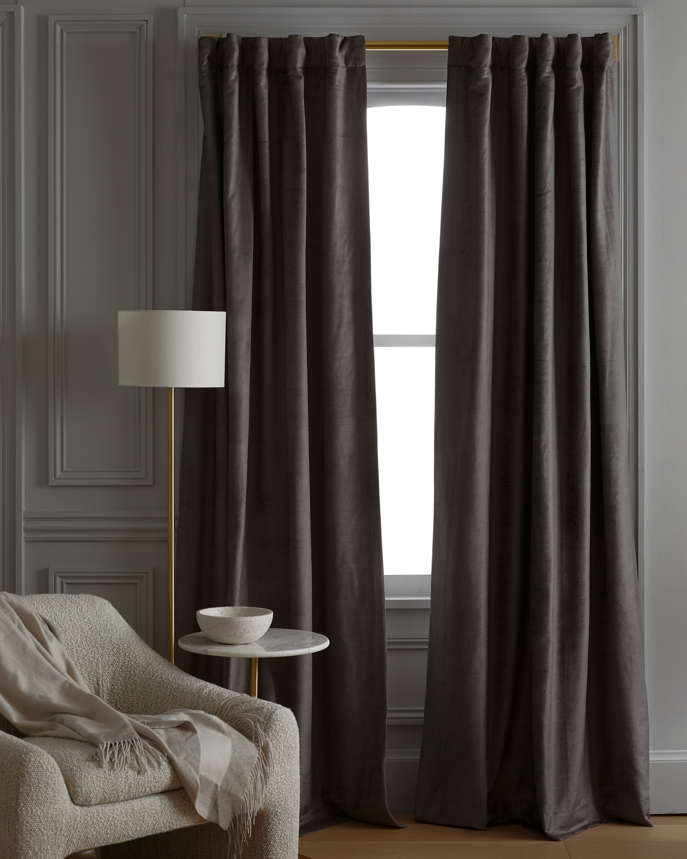 Slate Luster Velvet True Blackout Curtain